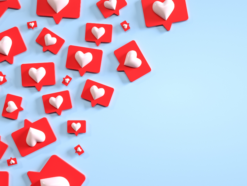 Speakingbubble in der vorm von Herzchen